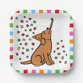 Fox Red Labrador Birthday Party Confetti Papieren Bordje (Voorkant)