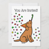 Fox Red Labrador Confetti Verjaardagsfeest Kaart (Voorkant)