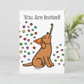 Fox Red Labrador Confetti Verjaardagsfeest Kaart (Staand voorkant)
