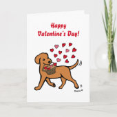 Fox Red Labrador draagt harten Valentijn Feestdagen Kaart (Voorkant)