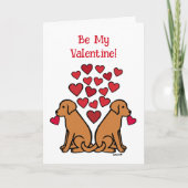 Fox Red Labrador Duo Hearts Valentijn Feestdagen Kaart (Voorkant)