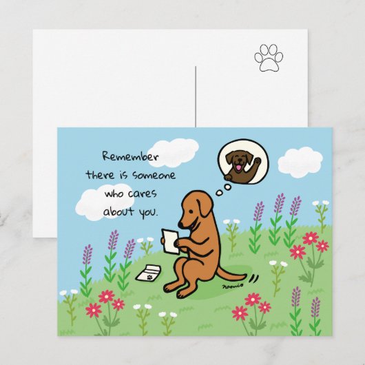 Fox Red Labrador en brief Iemand geeft om Briefkaart (Voorkant / Achterkant)