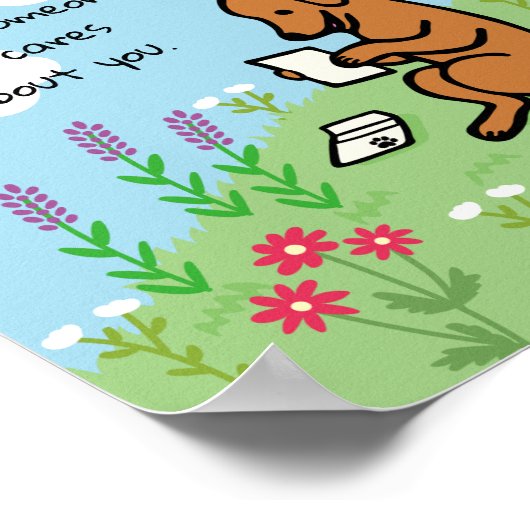 Fox Red Labrador en brief Iemand geeft om Poster (Hoek)