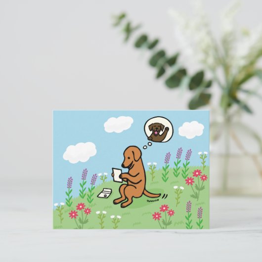 Fox Red Labrador en brief van een vriend Briefkaart (Staand voorkant)