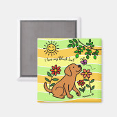 Fox Red Labrador en Green Citrus Colors Magneet (Voorkant / Achterkant)