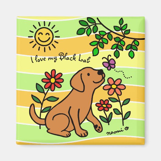 Fox Red Labrador en Green Citrus Colors Magneet (Voorkant)