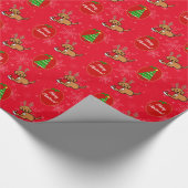 Fox Red Labrador en Santa kerstCartoon Cadeaupapier (Hoek)