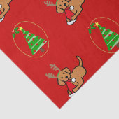 Fox Red Labrador en Santa kerstCartoon Tissuepapier (Detail)