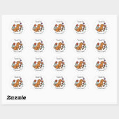 Fox Red Labrador Flowers Cartoon Ronde Sticker (Vel)