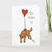 Fox Red Labrador Hart Ballon Valentijn Feestdagen Kaart (Voorkant)