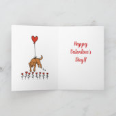 Fox Red Labrador Hart Ballon Valentijn Feestdagen Kaart (Binnen)