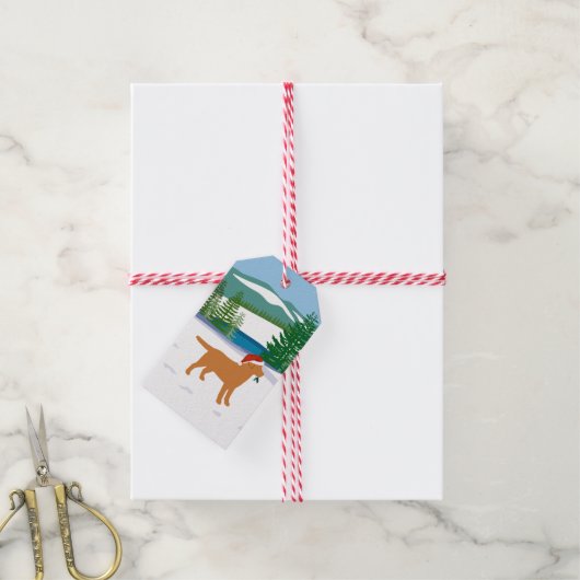 Fox Red Labrador-kerstEvergreen Santa Hat Cadeaulabel (Met Touw)