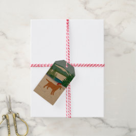 Fox Red Labrador-kerstEvergreen Santa Hat Cadeaulabel