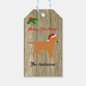 Fox Red Labrador-kerstEvergreen Santa Hat Cadeaulabel (Voorkant)