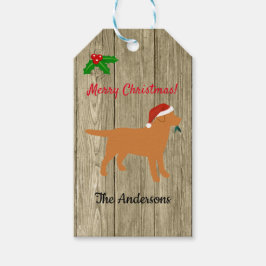 Fox Red Labrador-kerstEvergreen Santa Hat Cadeaulabel