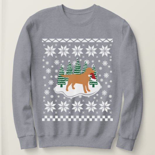 Fox Red Labrador-kerstEvergreen Snowflakes Trui (Design voorkant)