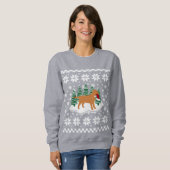 Fox Red Labrador-kerstEvergreen Snowflakes Trui (Voorkant volledig)