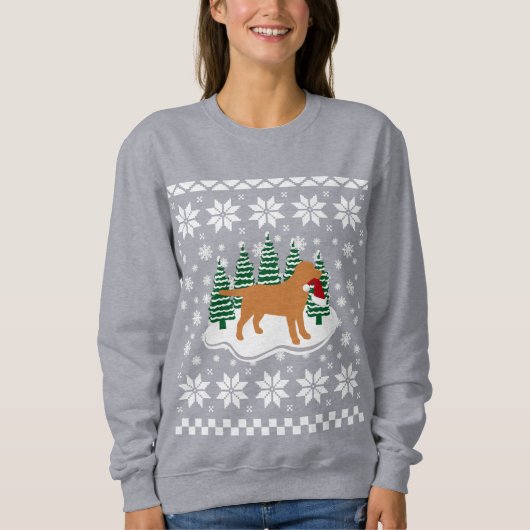 Fox Red Labrador-kerstEvergreen Snowflakes Trui (Voorkant)