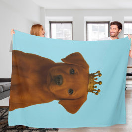 Fox Red Labrador Puppy in Gold Crown Schattige Fleece Deken