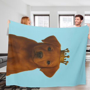 Fox Red Labrador Puppy in Gold Crown Schattige Fleece Deken