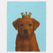 Fox Red Labrador Puppy in Gold Crown Schattige Fleece Deken (Voorkant)
