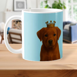 Fox Red Labrador Puppy in Gold Crown Schattige Koffiemok