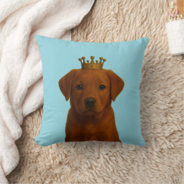 Fox Red Labrador Puppy in Gold Crown Schattige Kussen