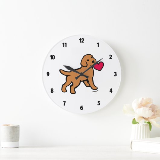 Fox Red Labrador Puppy Little Heart Grote Klok (Huis)