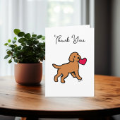 Fox Red Labrador Puppy met een Hart Bedankkaart