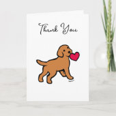 Fox Red Labrador Puppy met een Hart Bedankkaart (Voorkant)