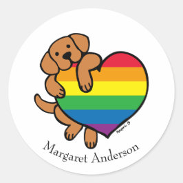 Fox Red Labrador Rainbow Pride Ronde Sticker