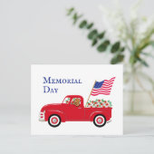 Fox Red Labrador Red Truck Memorial Day Briefkaart (Staand voorkant)
