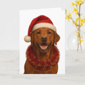 Fox red Labrador Retriever Christmas card Kaart (Gele Bloem)