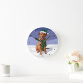 Fox Red Labrador Retriever Christmas Dog Ronde Klok (Huis)