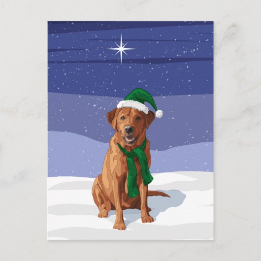 Fox Red Labrador Retriever kersthond Briefkaart (Voorkant)