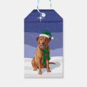 Fox Red Labrador Retriever kersthond Cadeaulabel (Voorkant)
