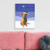 Fox Red Labrador Retriever kersthond Canvas Afdruk (Insitu (Woonkamer))