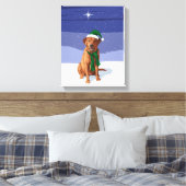 Fox Red Labrador Retriever kersthond Canvas Afdruk (Insitu (Slaapkamer))