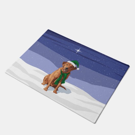 Fox Red Labrador Retriever kersthond Deurmat (Schuin)