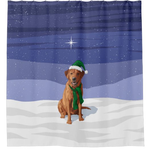 Fox Red Labrador Retriever kersthond Douchegordijn (Voorkant)