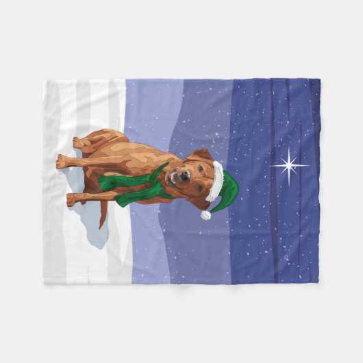 Fox Red Labrador Retriever kersthond Fleece Deken (Voorkant (Horizontaal))