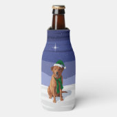 Fox Red Labrador Retriever kersthond Flesjeskoeler (Fles Voorkant)