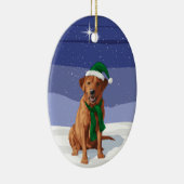 Fox Red Labrador Retriever kersthond Keramisch Ornament (Rechts)
