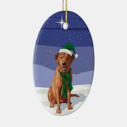 Fox Red Labrador Retriever kersthond Keramisch Ornament (Rechts)