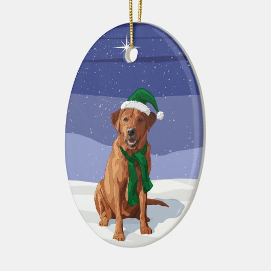 Fox Red Labrador Retriever kersthond Keramisch Ornament (Links)