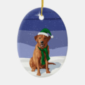 Fox Red Labrador Retriever kersthond Keramisch Ornament (Voorkant)