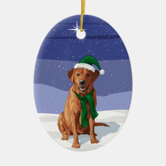 Fox Red Labrador Retriever kersthond Keramisch Ornament (Voorkant)