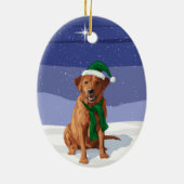 Fox Red Labrador Retriever kersthond Keramisch Ornament (Achterkant)