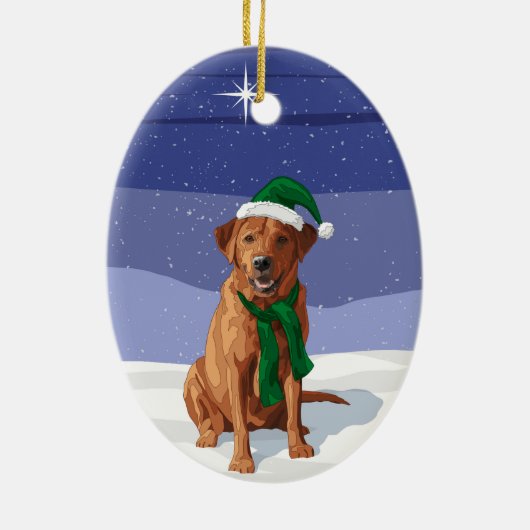 Fox Red Labrador Retriever kersthond Keramisch Ornament (Achterkant)