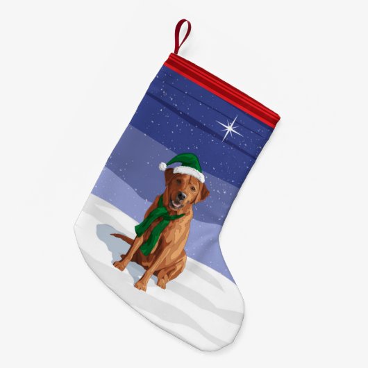 Fox Red Labrador Retriever kersthond Kleine Kerstsok (Voorkant (Hangend))